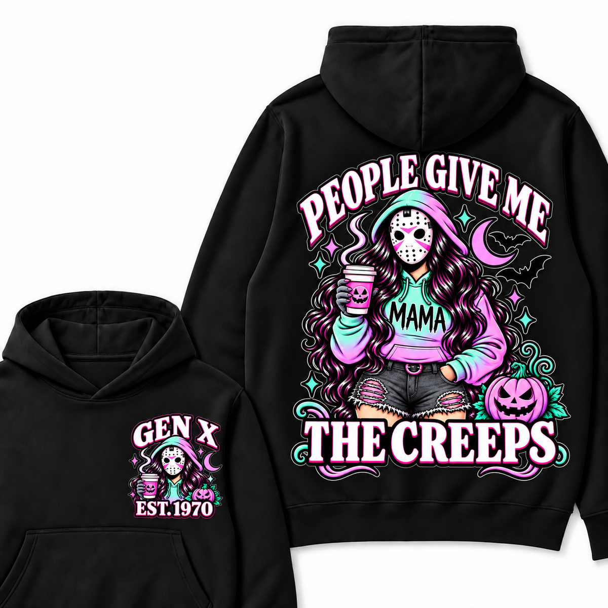 Gen X “People Give Me the Creeps” Halloween Hoodie – Custom Birth Year