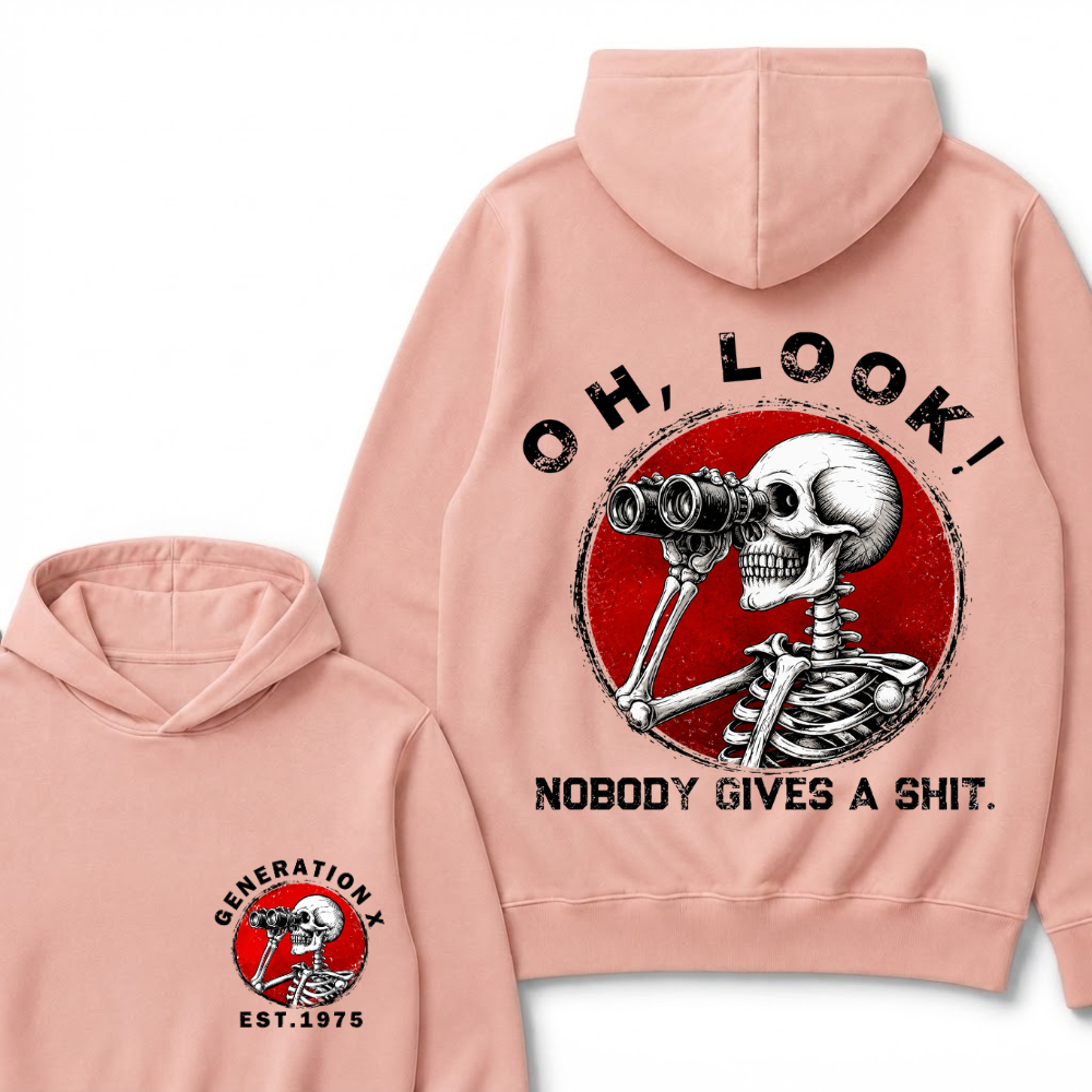 Custom Your Year EST.Year Oh,Look! Nobody Gives A Shit Print Hoodie