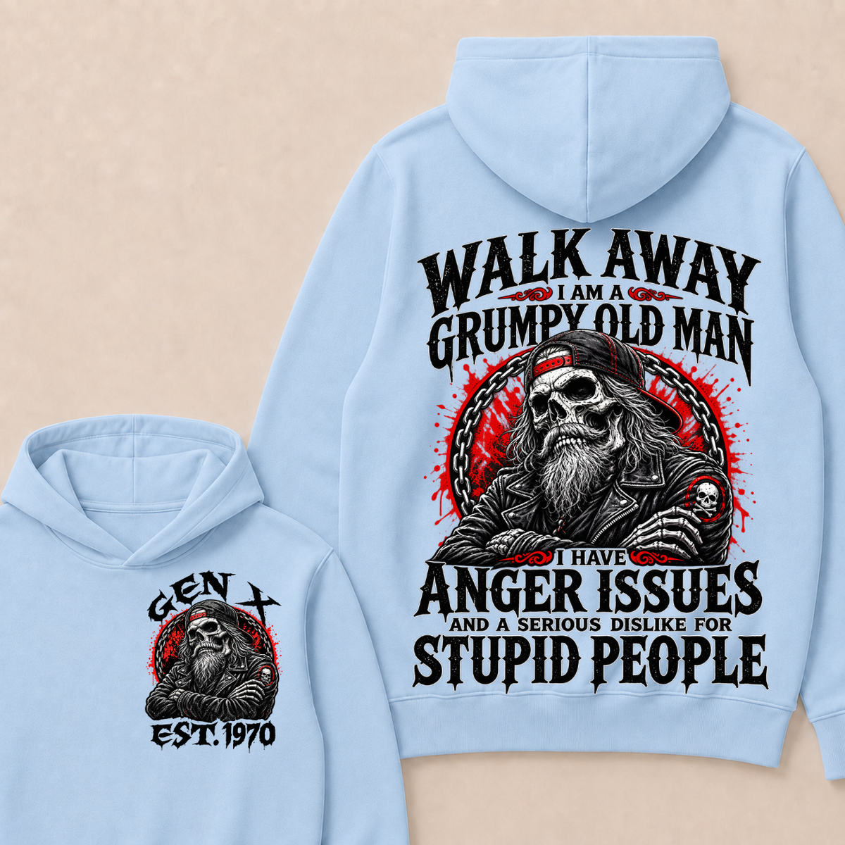 Walk Away I Am A Grumpy Old Man I Have Anger Issues And A Serious Dislike For Stupid People Est.Year Hoodie