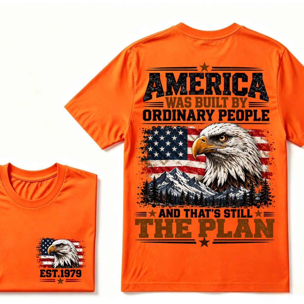 America Was Built By Military People And That's Still The Plan EST.Year Eagle American Flag T-Shirt