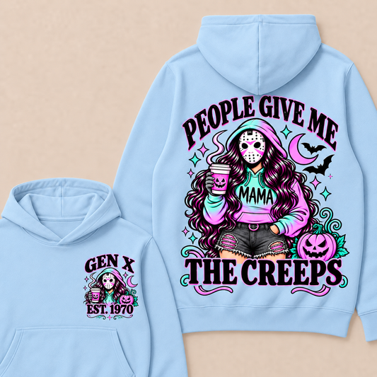 Gen X “People Give Me the Creeps” Halloween Hoodie – Custom Birth Year