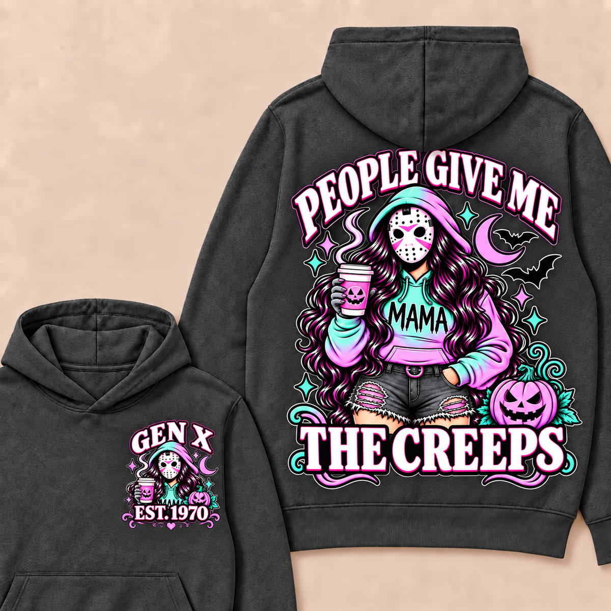 Gen X “People Give Me the Creeps” Halloween Hoodie – Custom Birth Year