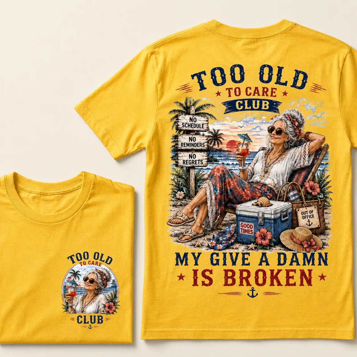 Too Old To Care Club My Give A Damn Is Broken T-Shirt