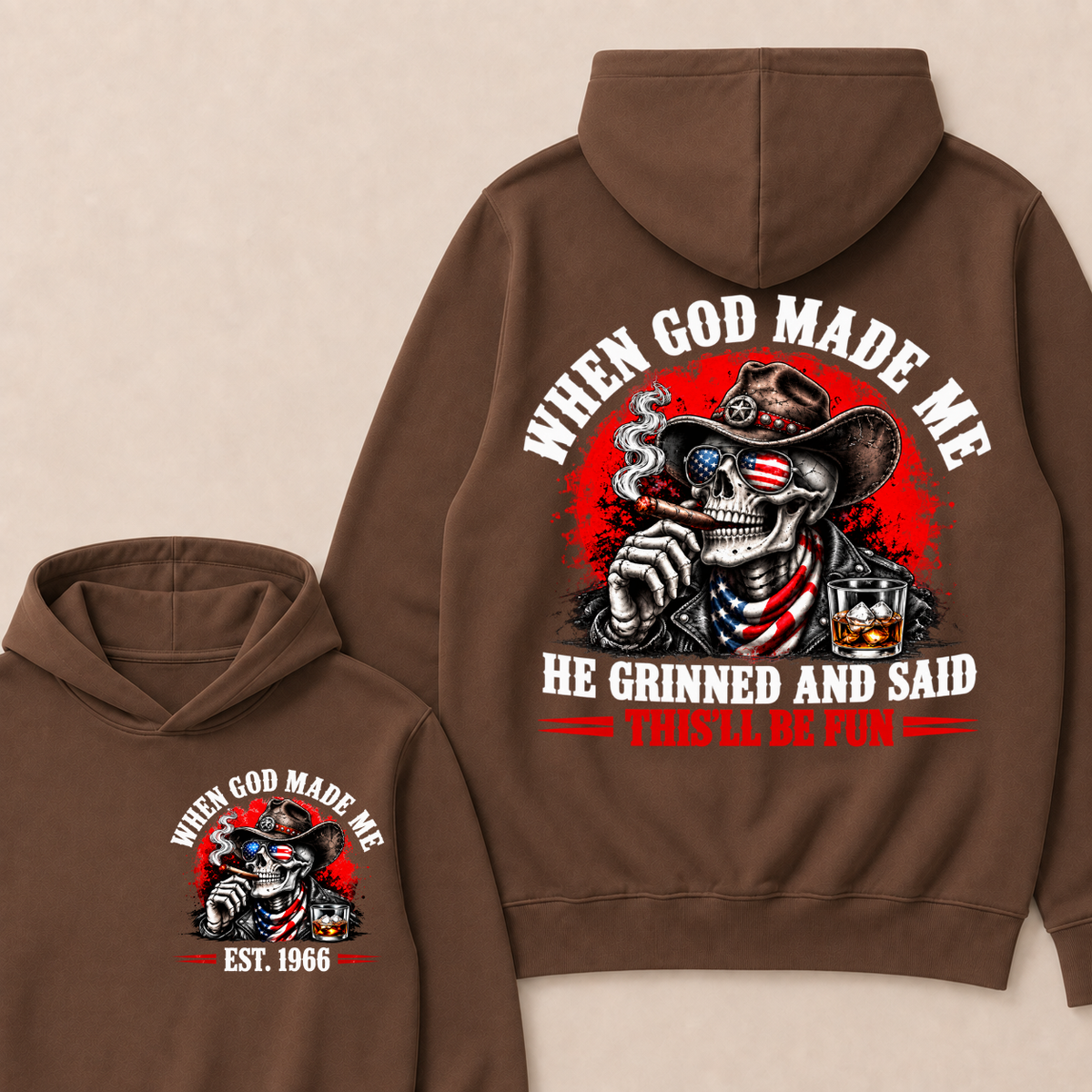 When God Made Me  He Grinned And Said  This'll Be Fun  Est. Year Hoodie
