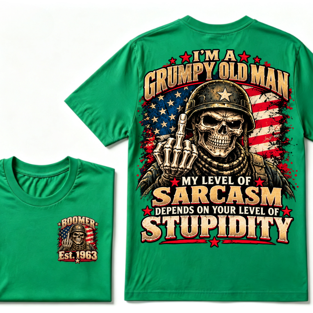 I'm A Grumpy Old Man My Level Of Sarcasm Depends On Your Level Of Stupidity Est.Year T-Shirt