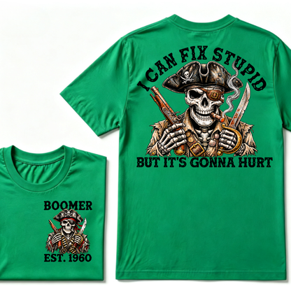 "Fixed Stupid, Endured Classics" - Pirate Skull Vintage Custom Series T-shirt
