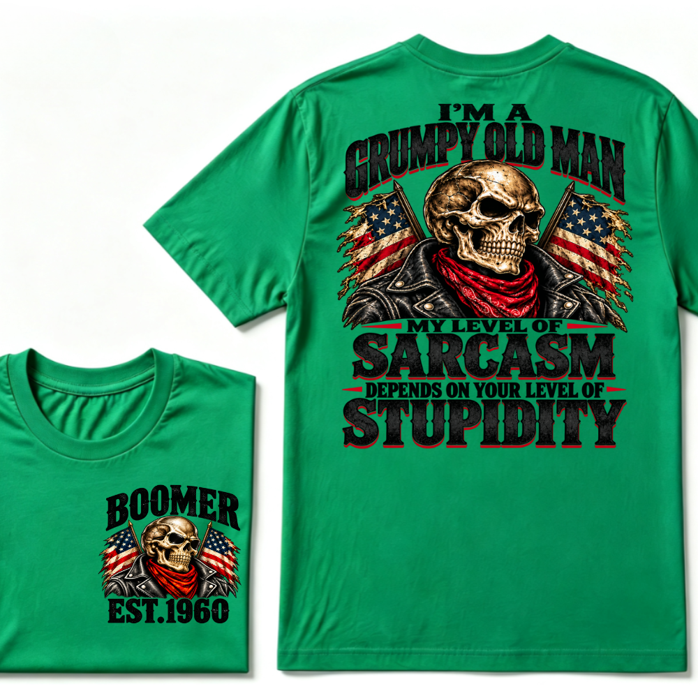 I'M A GRUMPY OLD MAN MY LEVEL OF SARCASM DEPENDS ON YOUR LEVEL OF STUPIDITY EST.Year Graphic Tee
