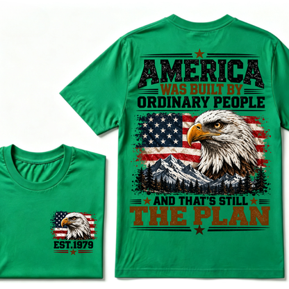 America Was Built By Military People And That's Still The Plan EST.Year Eagle American Flag T-Shirt
