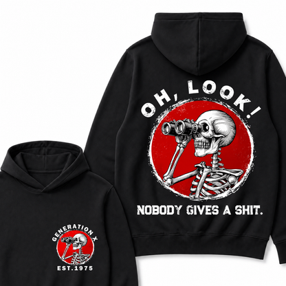 Custom Your Year EST.Year Oh,Look! Nobody Gives A Shit Print Hoodie