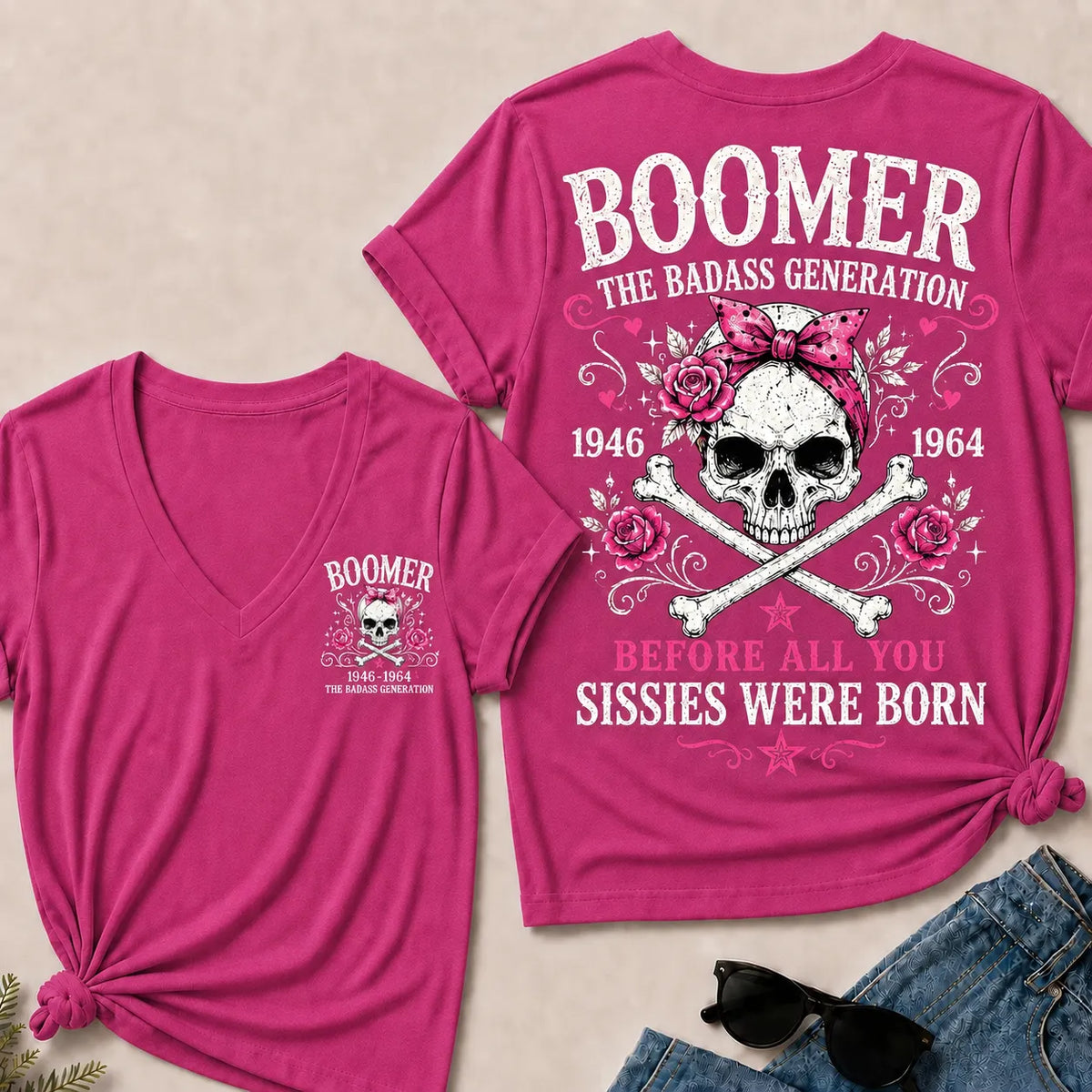 "The Badass Generation – Before All You Sissies Were Born" V-Neck Tee