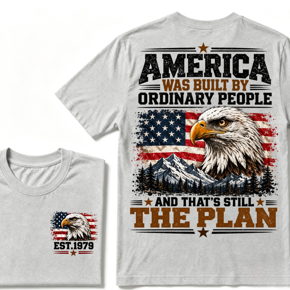 America Was Built By Military People And That's Still The Plan EST.Year Eagle American Flag T-Shirt