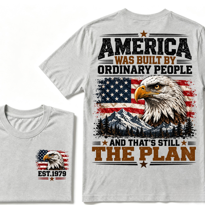 America Was Built By Military People And That's Still The Plan EST.Year Eagle American Flag T-Shirt