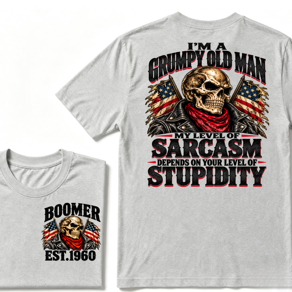 I'M A GRUMPY OLD MAN MY LEVEL OF SARCASM DEPENDS ON YOUR LEVEL OF STUPIDITY EST.Year Graphic Tee