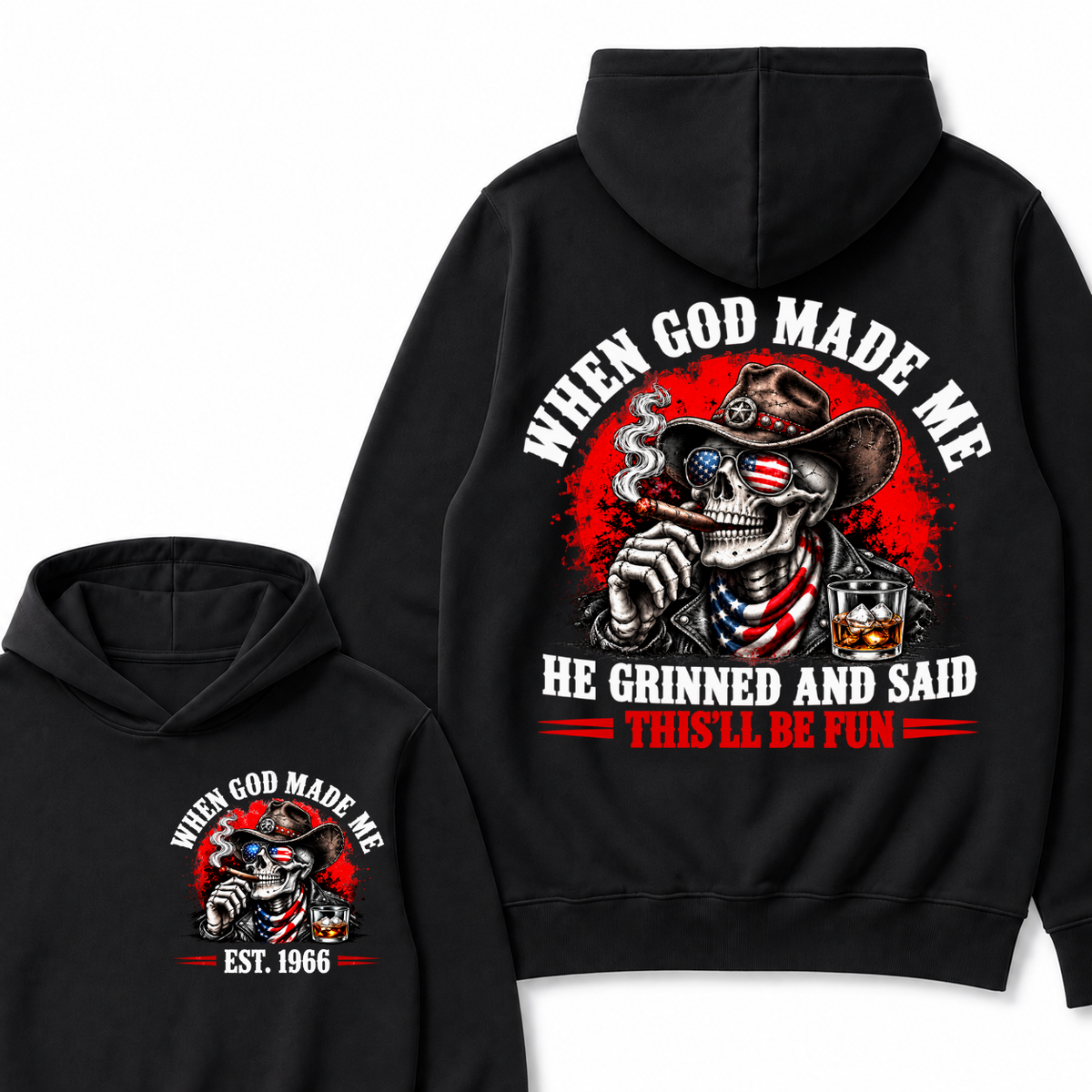 When God Made Me  He Grinned And Said  This'll Be Fun  Est. Year Hoodie