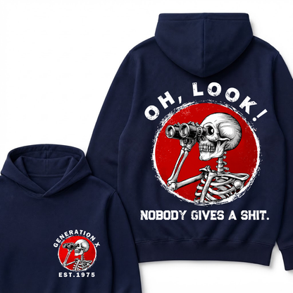 Custom Your Year EST.Year Oh,Look! Nobody Gives A Shit Print Hoodie