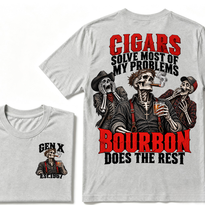 Cigars Solve Most Of My Problems Bourbon Does The Rest Est.Year T-Shirt