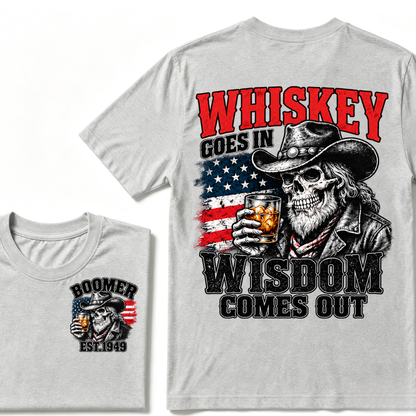 EST.Year Whiskey Goes In Wisdom Comes Out Western Whiskey Graphic Tee