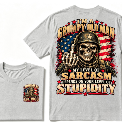 I'm A Grumpy Old Man My Level Of Sarcasm Depends On Your Level Of Stupidity Est.Year T-Shirt