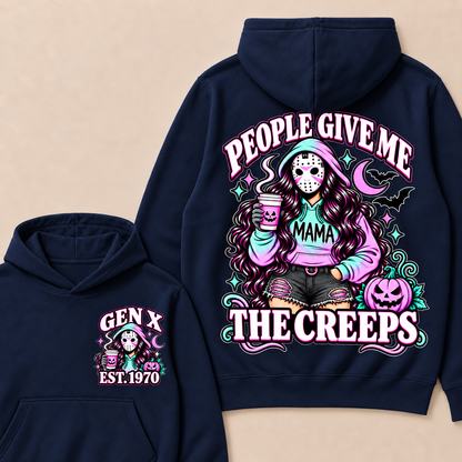 Gen X “People Give Me the Creeps” Halloween Hoodie – Custom Birth Year