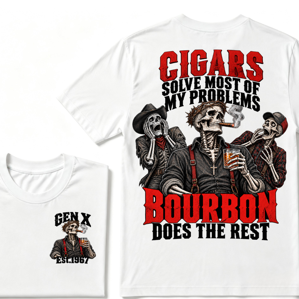 Cigars Solve Most Of My Problems Bourbon Does The Rest Est.Year T-Shirt