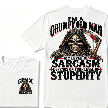 I'm A Grumpy Old Man My Level Of Sarcasm Depends On Your Level Of Stupidity Est.Year T-Shirt