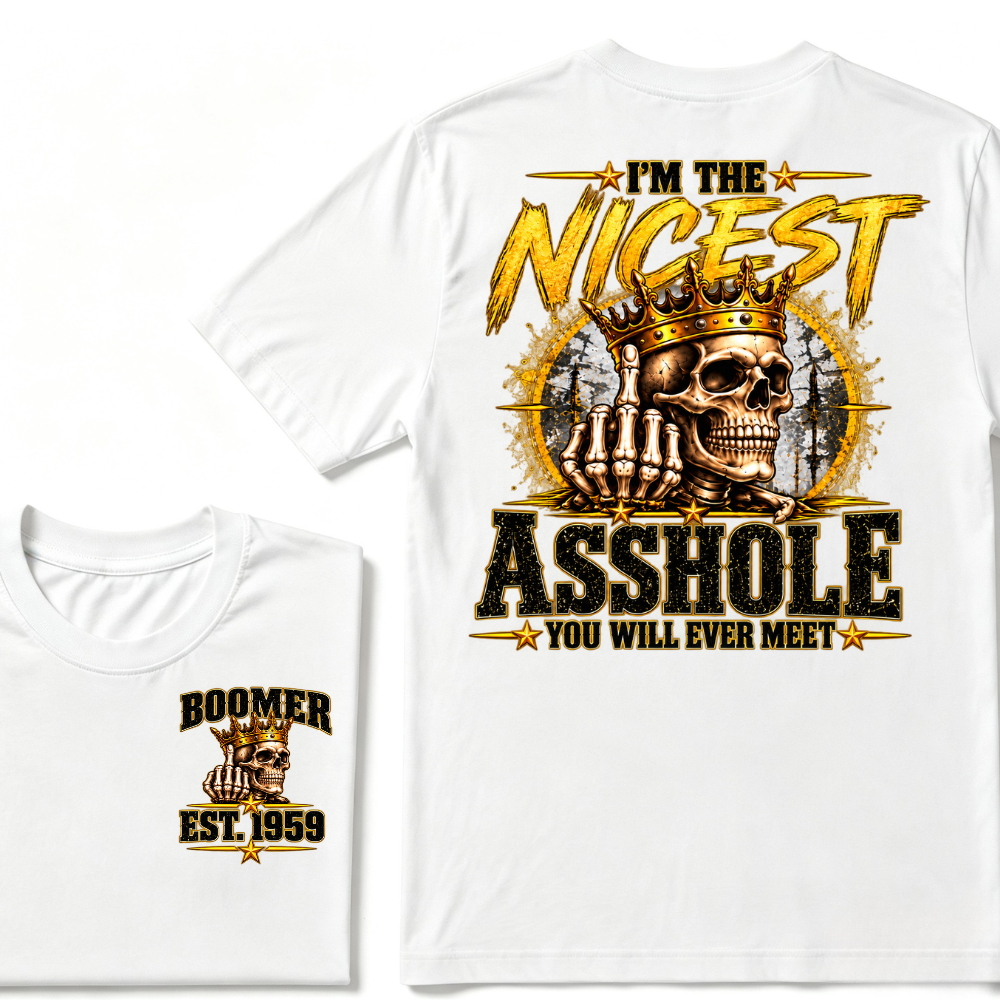 I'm The Nicest Asshole You Will Ever Meet Custom EST. Year Vintage Graphic T-Shirt