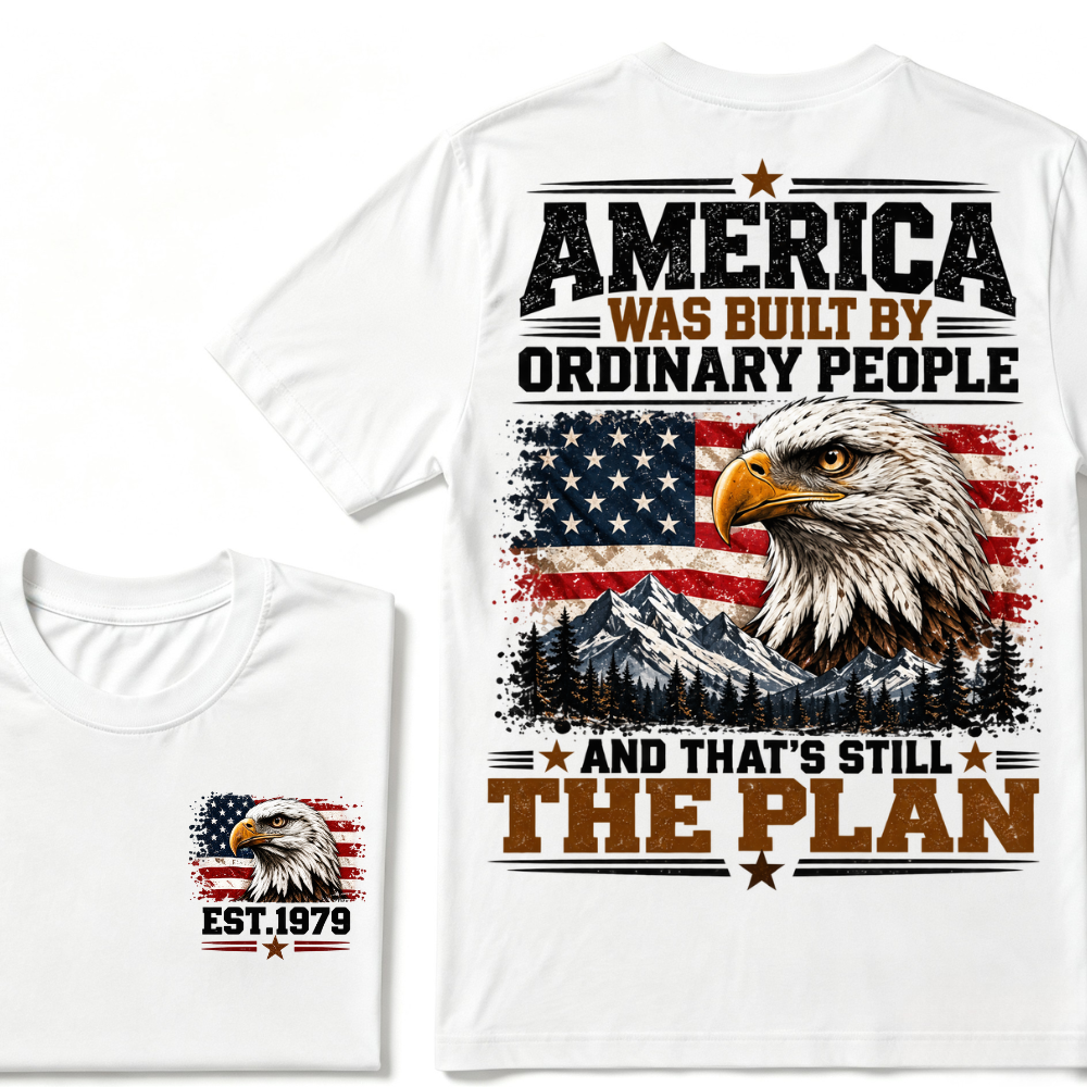 America Was Built By Military People And That's Still The Plan EST.Year Eagle American Flag T-Shirt