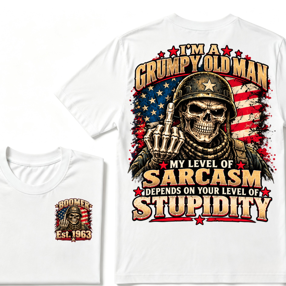 I'm A Grumpy Old Man My Level Of Sarcasm Depends On Your Level Of Stupidity Est.Year T-Shirt