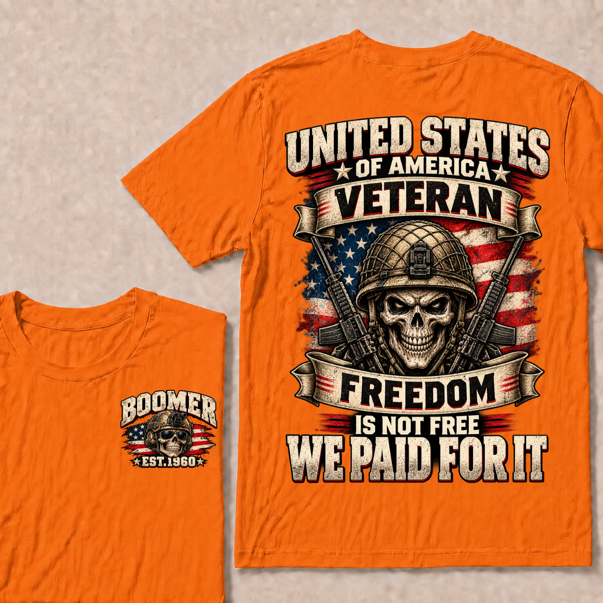 United States Of America Veteran Freedom Is Not Free We Paid For It Est.Year T-Shirt