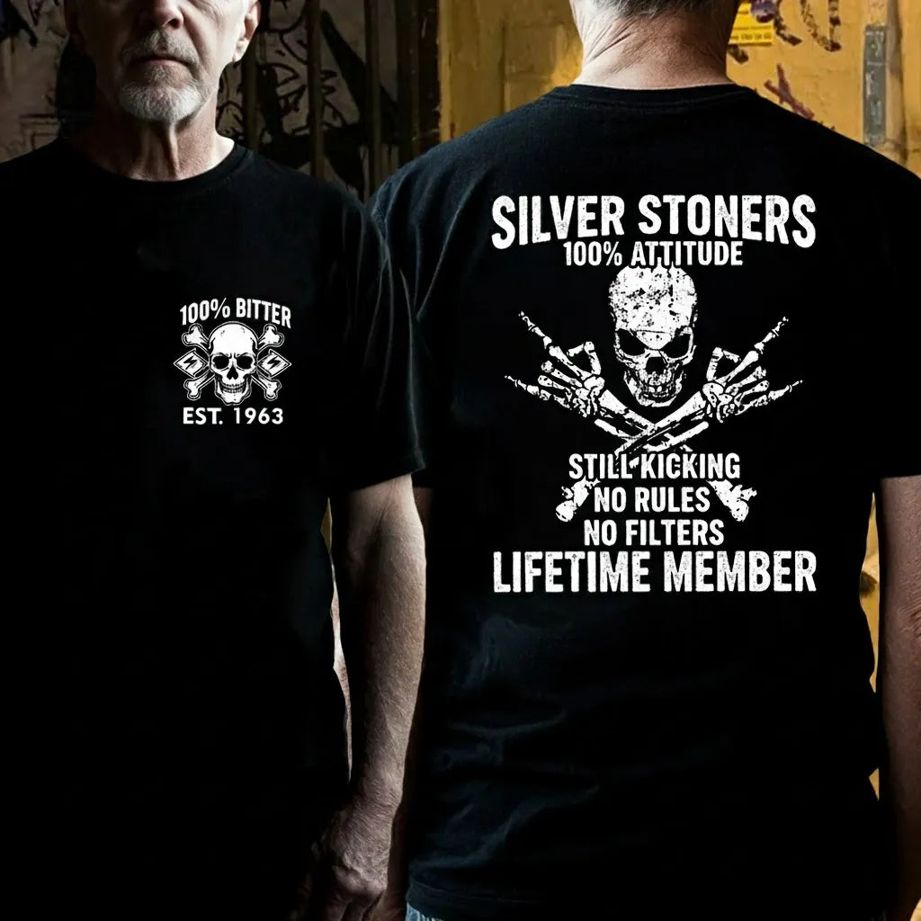 💀 SILVER STONERS: 100% Attitude, Est. Year Apparel 🥃