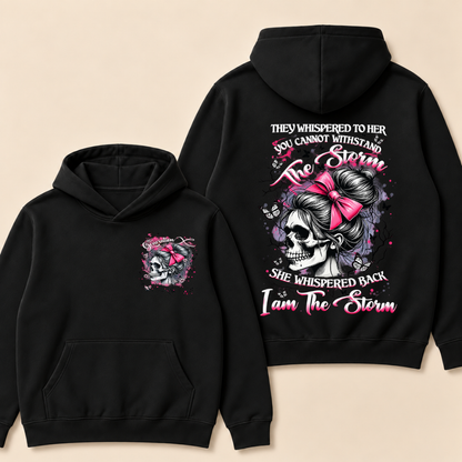 "I Am The Storm" – Generation X EST.Year Pink Bow Skull Retro Hoodie