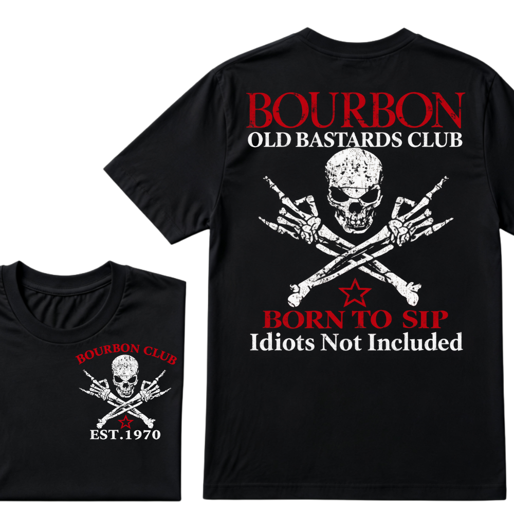 💀 OLD BASTARDS BOURBON CLUB - Customizable Est. Year Apparel T-shirt