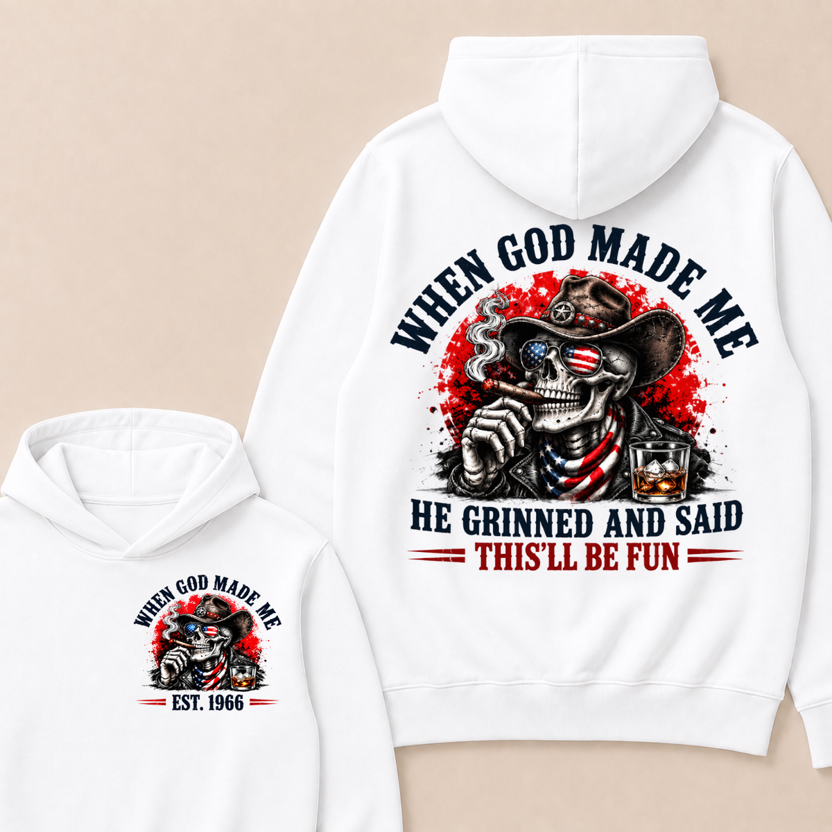 When God Made Me  He Grinned And Said  This'll Be Fun  Est. Year Hoodie