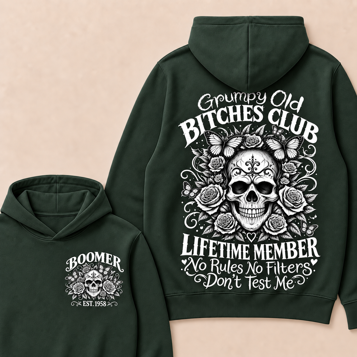 Custom Your Year Grumpy Old Bitches Club Lifetime Member Don't Try Me Hoodie