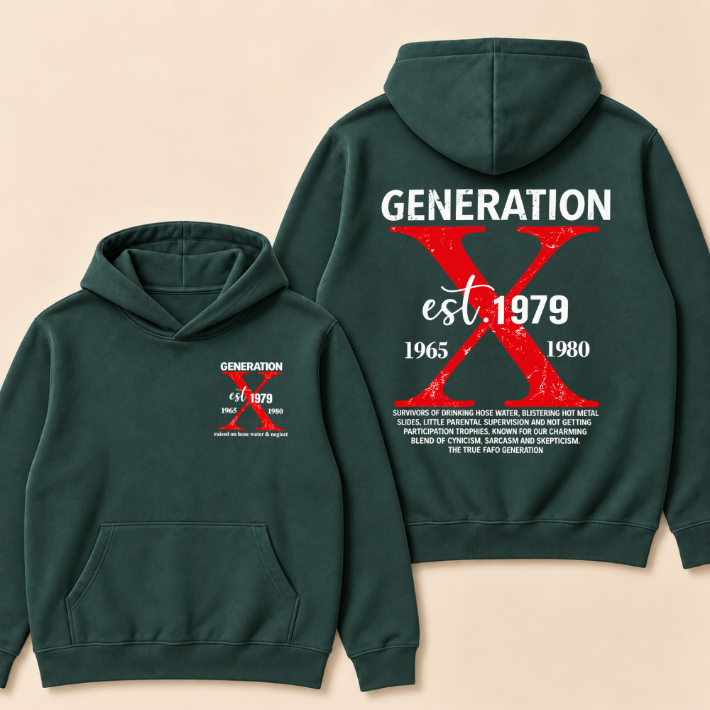 CUSTOM GENERATION X EST. Year – Vintage Distressed Retro Hoodie