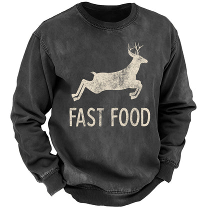 Fast Food Funny Men Hunting Sweatshirt