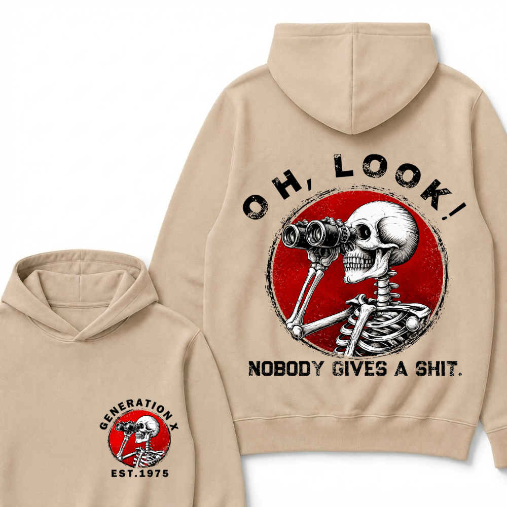 Custom Your Year EST.Year Oh,Look! Nobody Gives A Shit Print Hoodie