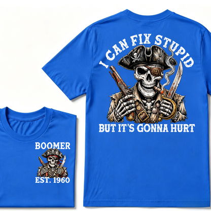 "Fixed Stupid, Endured Classics" - Pirate Skull Vintage Custom Series T-shirt