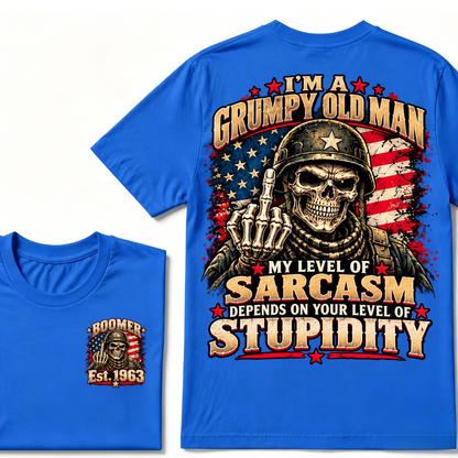 I'm A Grumpy Old Man My Level Of Sarcasm Depends On Your Level Of Stupidity Est.Year T-Shirt