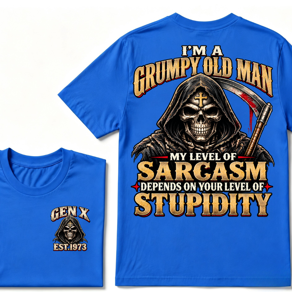 I'm A Grumpy Old Man My Level Of Sarcasm Depends On Your Level Of Stupidity Est.Year T-Shirt