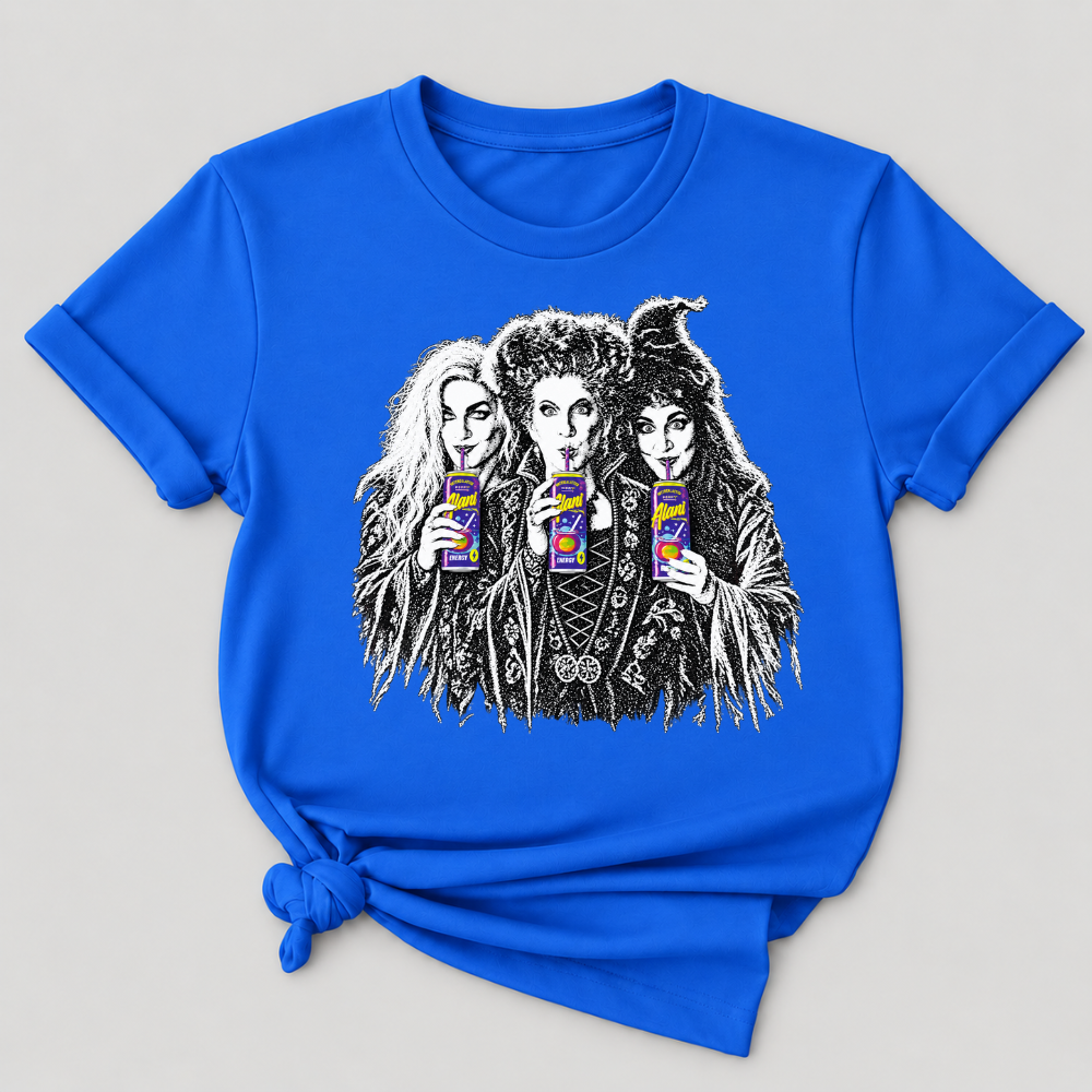 Sanderson Sisters Drinking Juice Box Hocus Pocus Halloween Witch Graphic T-Shirt