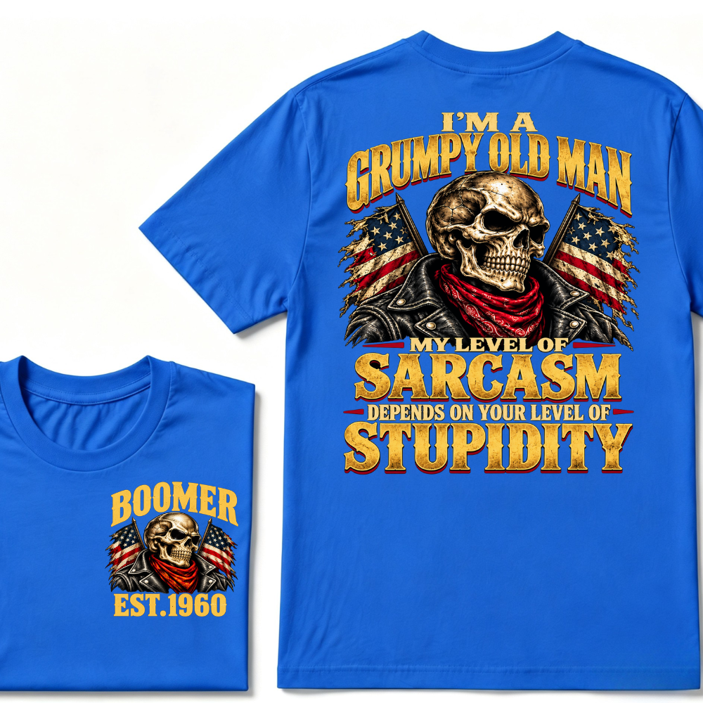 I'M A GRUMPY OLD MAN MY LEVEL OF SARCASM DEPENDS ON YOUR LEVEL OF STUPIDITY EST.Year Graphic Tee