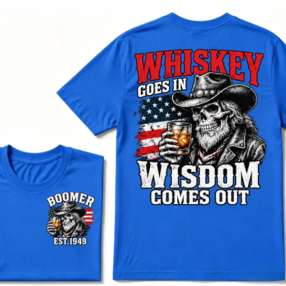 EST.Year Whiskey Goes In Wisdom Comes Out Western Whiskey Graphic Tee