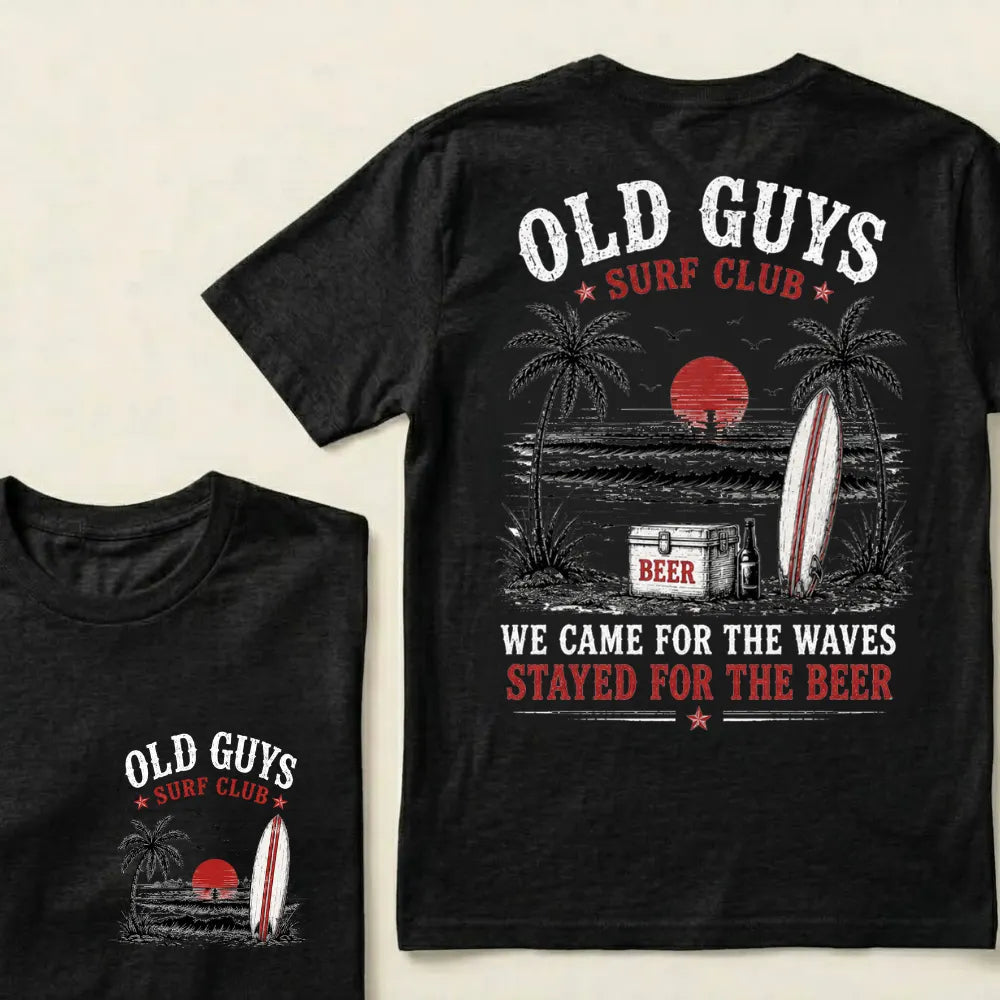 🍻 "Old Guys Surf Club" Vintage Beach Beer Casual Graphic T-Shirt