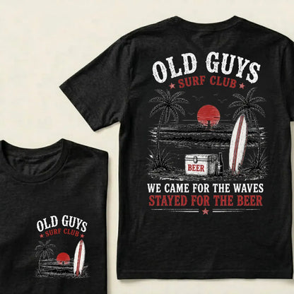 🍻 "Old Guys Surf Club" Vintage Beach Beer Casual Graphic T-Shirt