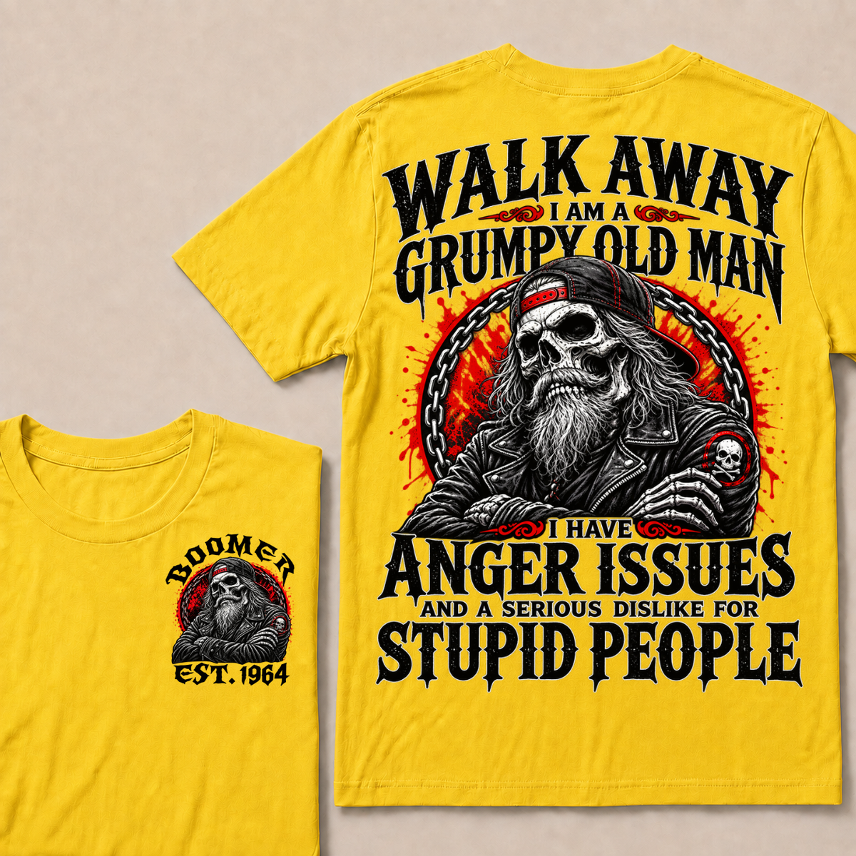 Walk Away I Am A Grumpy Old Man I Have Anger Issues And A Serious Dislike For Stupid People Est.Year T-Shirt