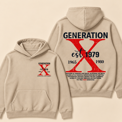 CUSTOM GENERATION X EST. Year – Vintage Distressed Retro Hoodie