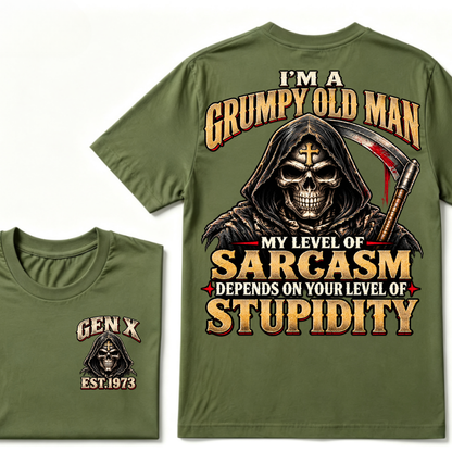 I'm A Grumpy Old Man My Level Of Sarcasm Depends On Your Level Of Stupidity Est.Year T-Shirt