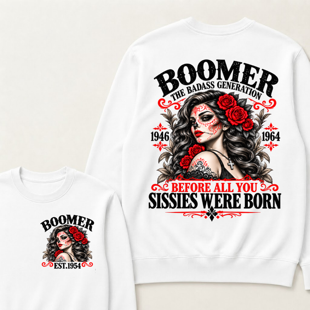Boomer The Badass Generation 1946 1964 Before All You Sissies Were Born EST.Year Vintage Women Gift Sweatshirt