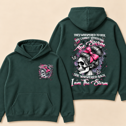 "I Am The Storm" – Generation X EST.Year Pink Bow Skull Retro Hoodie